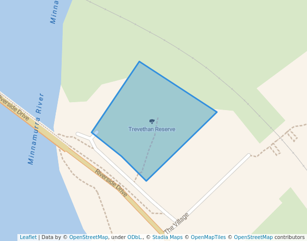 walking in Trevethan Reserve map in Minnamurra