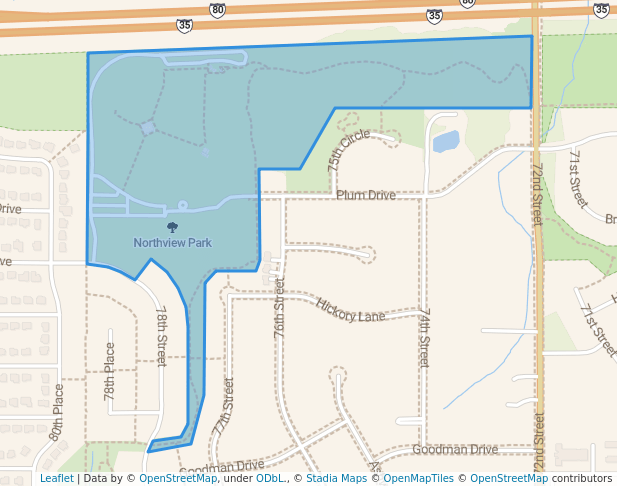 walking in Northview Park map in Urbandale