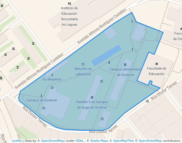 walking in Parque Universidade map in Ourense