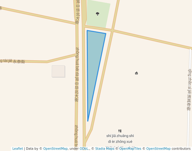 walking in 绿荫广场 map in Shi Jia Zhuang Shi