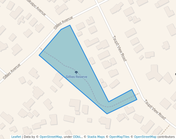 walking in Gillies Reserve map in Taupō