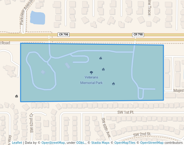 walking in Veterans Memorial Park map in Boca Raton