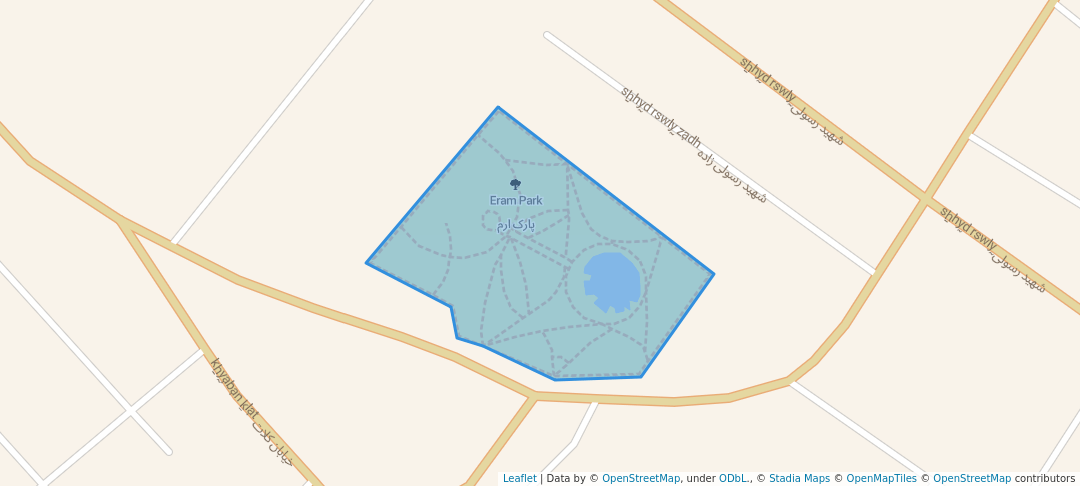 walking in Eram Park map in Dargaz