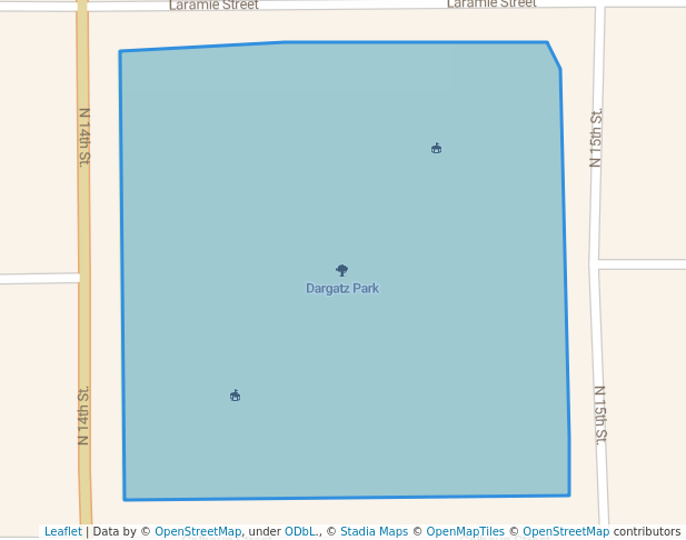 walking in Dargatz Park map in Marysville