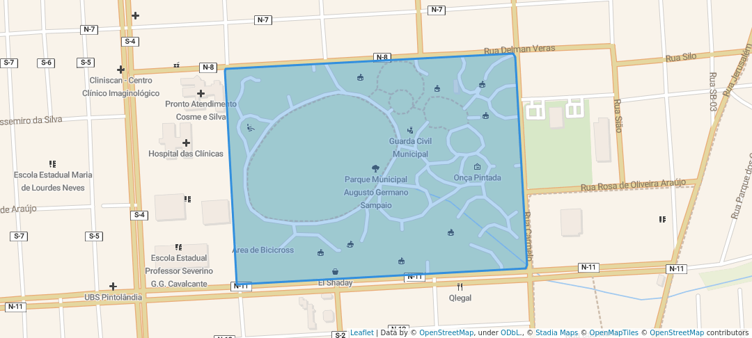 walking in Parque Municipal Augusto Germano Sampaio map in Boa Vista