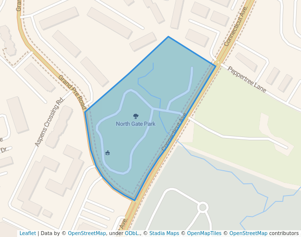 walking in North Gate Park map in Aspen Hill