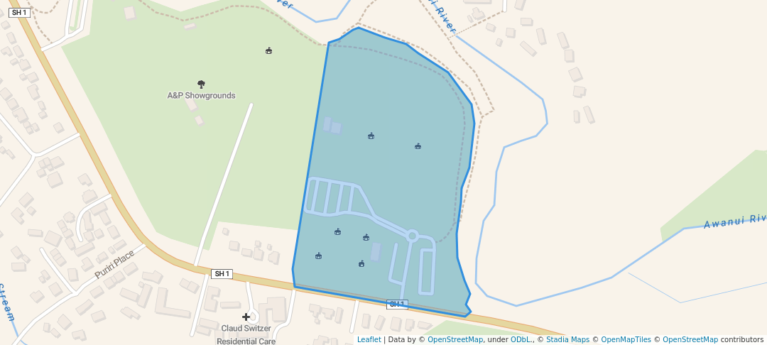 walking in Central Park map in Kaitaia