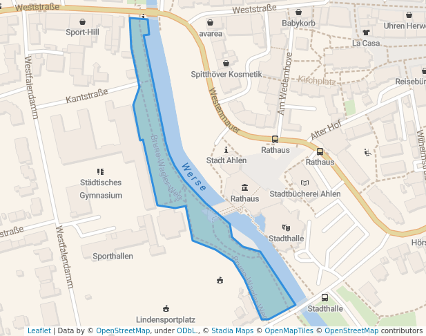 walking in Wersepromenade map in Ahlen