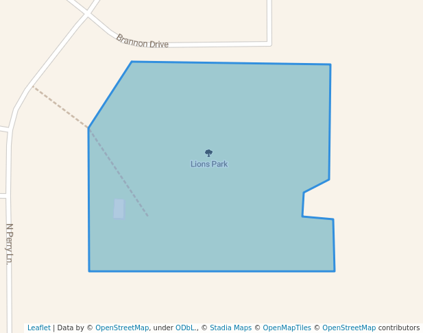 walking in Lions Park map in Harrisburg