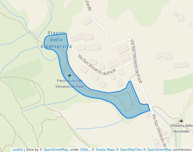 walking in Parco di via San Vincenzo de Paoli map in Torre Boldone