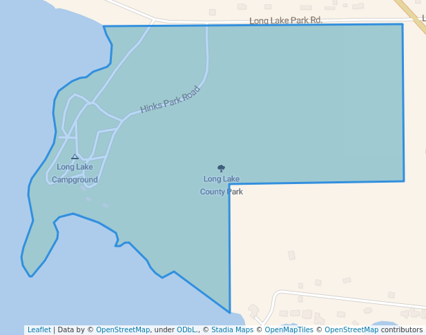 walking in Long Lake County Park map in Alpena