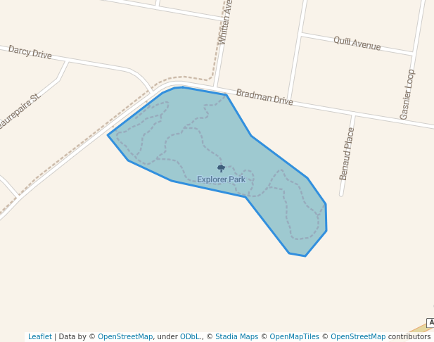 walking in Explorer Park map in Boorooma