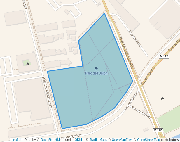 walking in Parc de l'Union map in Roubaix