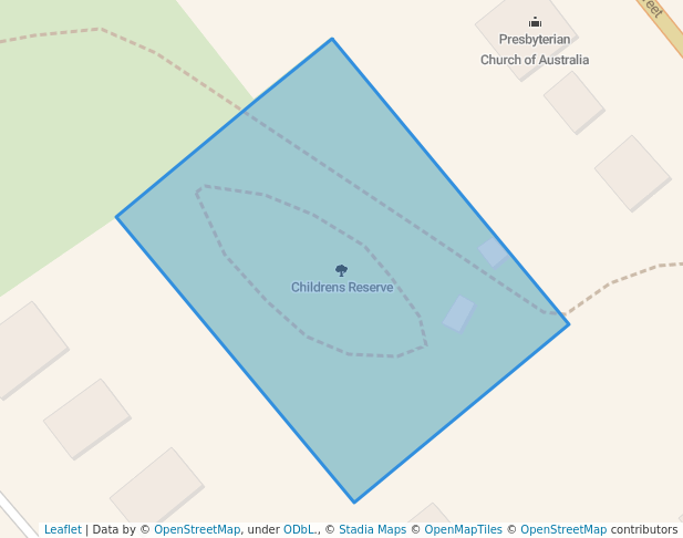 walking in Childrens Reserve map in Scottsdale