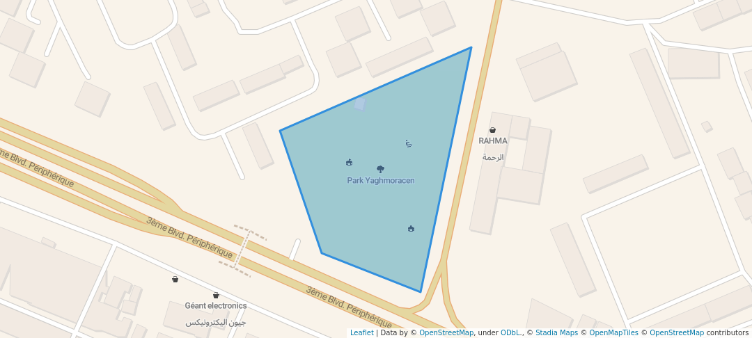 walking in Park Yaghmoracen map in Oran