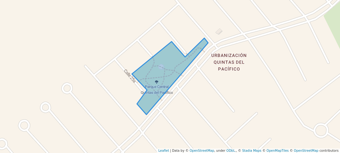 walking in Parque Central Quintas del Pacífico map in La Chorrera