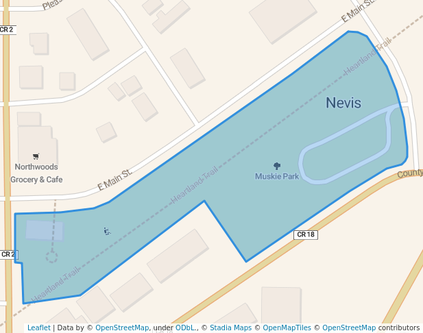 walking in Muskie Park map in Nevis