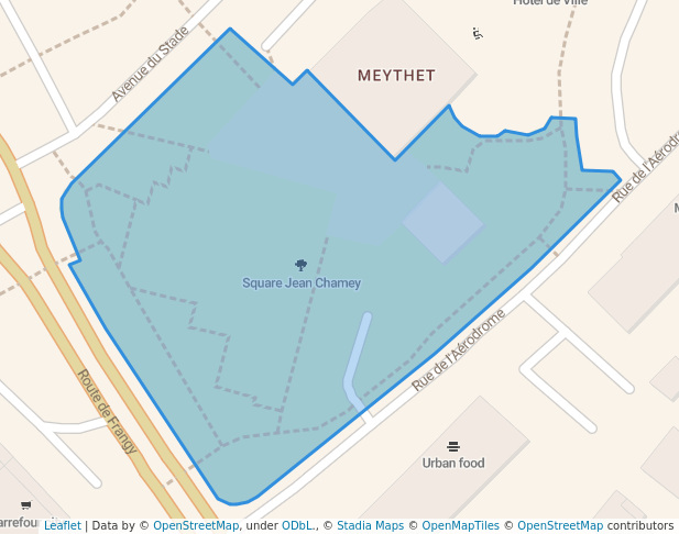 walking in Square Jean Chamey map in Annecy
