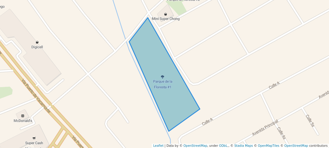 walking in Parque de la Floresta #1 map in Vacamonte