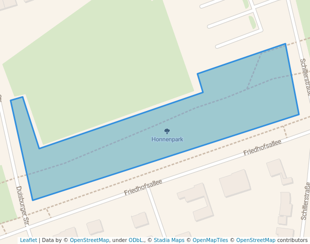 walking in Honnenpark map in Duisburg