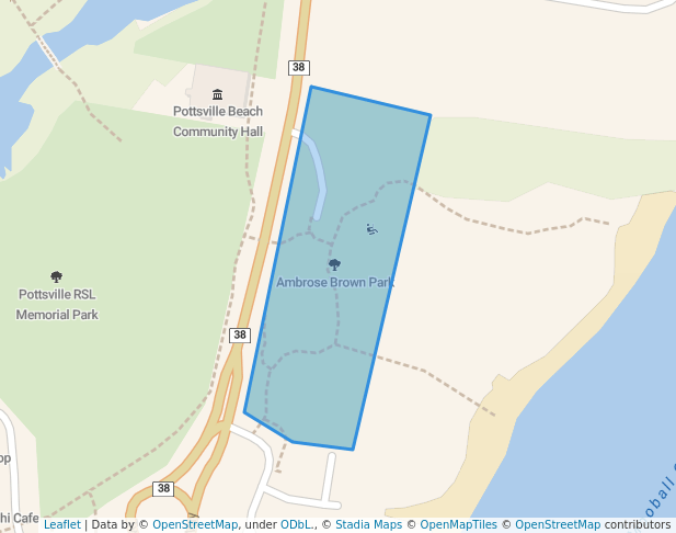 walking in Ambrose Brown Park map in Pottsville