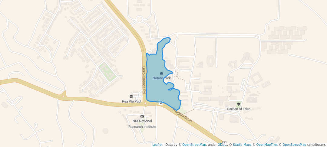 walking in Nature Park map in Port Moresby