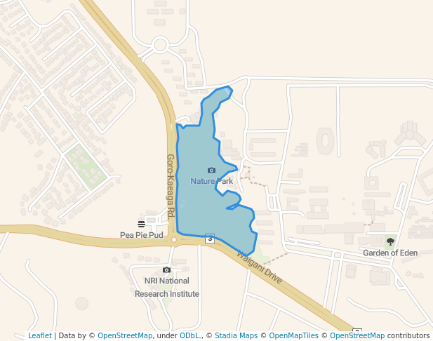 walking in Nature Park map in Port Moresby