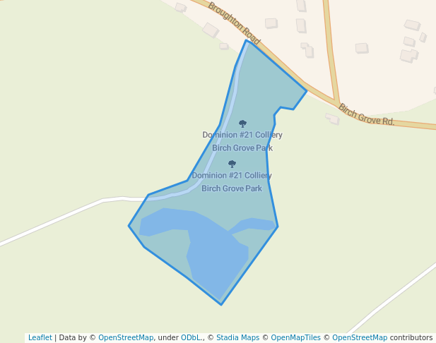 walking in Dominion #21 Colliery Birch Grove Park map in Birch Grove