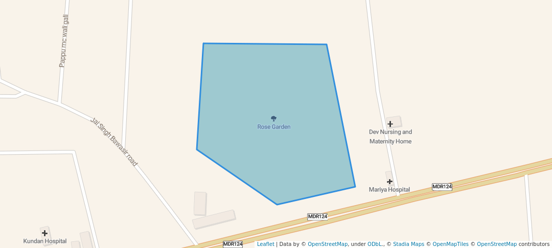 walking in Rose Garden map in Charkhi Dadri