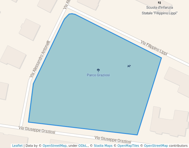 walking in Parco Graziosi map in Modena