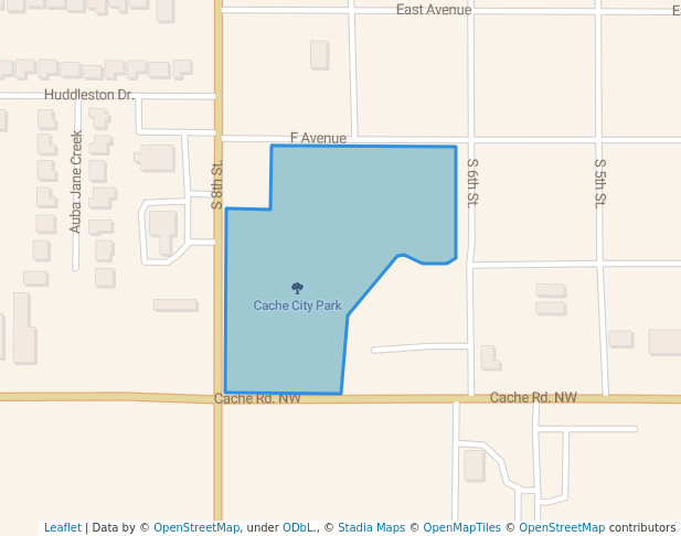 walking in Cache City Park map in Cache