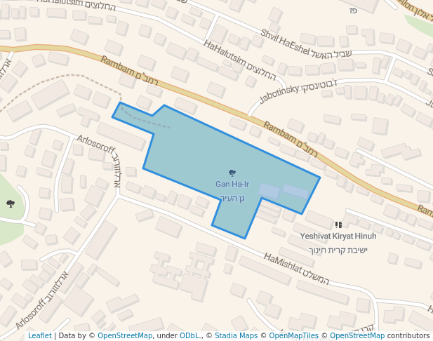 walking in Gan Ha-Ir map in Beit Shemesh