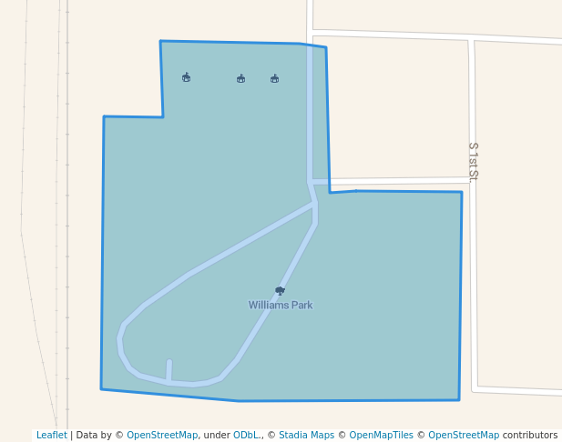 walking in Williams Park map in Blytheville