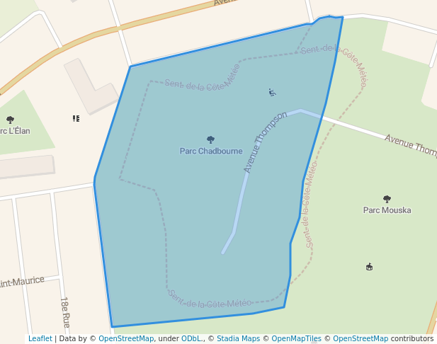 walking in Parc Chadbourne map in Rouyn-Noranda