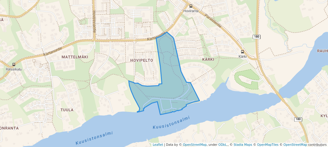 walking in Hovipuisto map in Kaarina