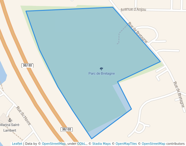 walking in Parc de Bretagne map in Saint-Lambert