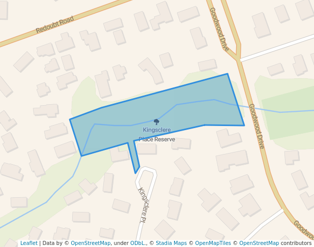 Kingsclere Place Reserve in Auckland | Map and Routes