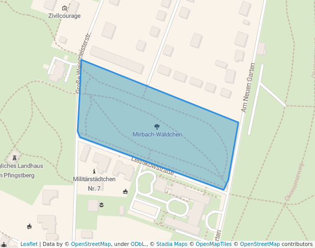 walking in Mirbach-Wäldchen map in Potsdam