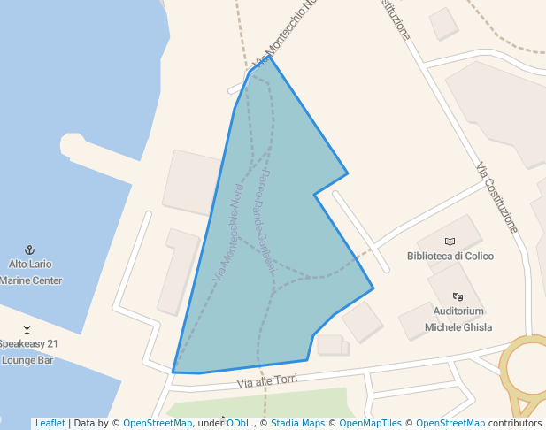 walking in Parco Paride Cariboni map in Colico Piano