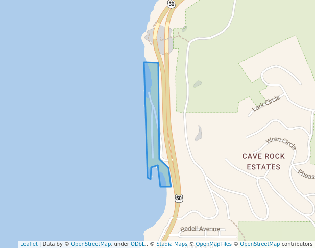 walking in Cave Rock State Park map in Glenbrook