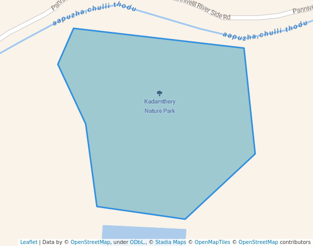walking in Kadamthery Nature Park map in Kottayam