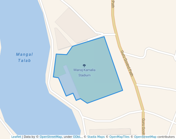 walking in Manoj Kamalia Stadium map in Patna