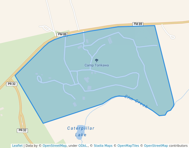 walking in Camp Tonkawa map in Tuscola