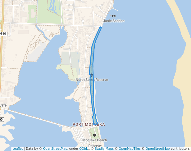 walking in North Street Reserve map in Motueka