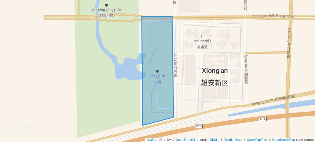 walking in 公园 map in Bao Ding Shi