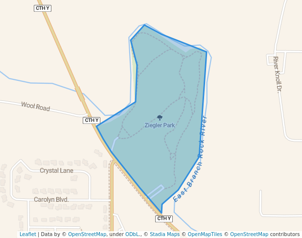 walking in Ziegler Park map in Mayville