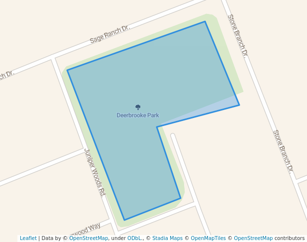 walking in Deerbrooke Park map in Leander