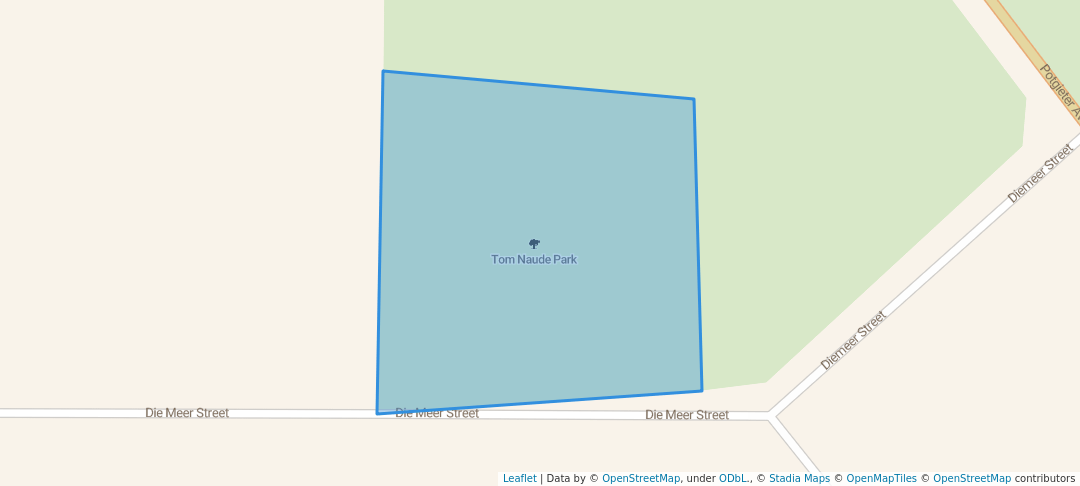walking in Tom Naude Park map in Polokwane