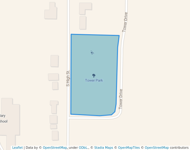 walking in Tower Park map in Mayville