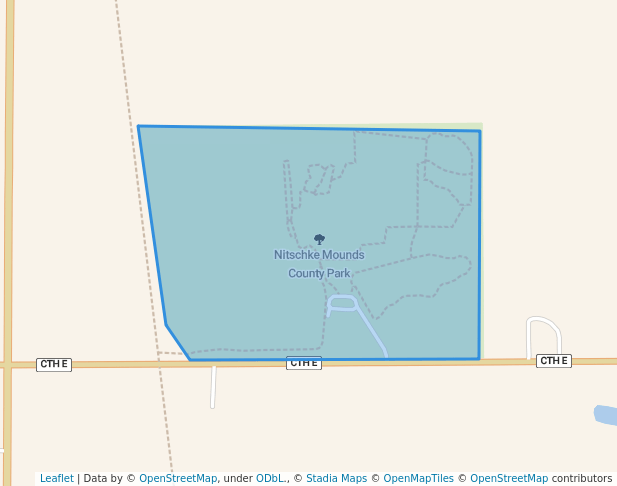 walking in Nitschke Mounds County Park map in Burnett